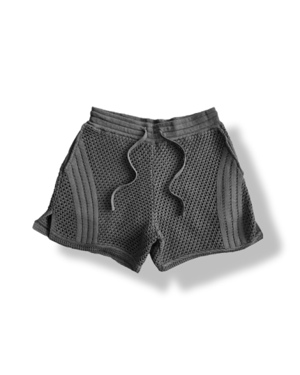 Saalt Studio Crochet Shorts Coal